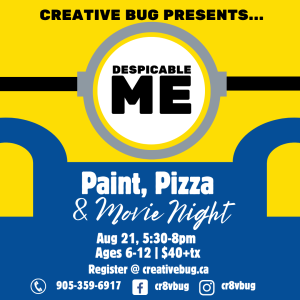 Minion Paint, Pizza & Movie Night Friday August 21